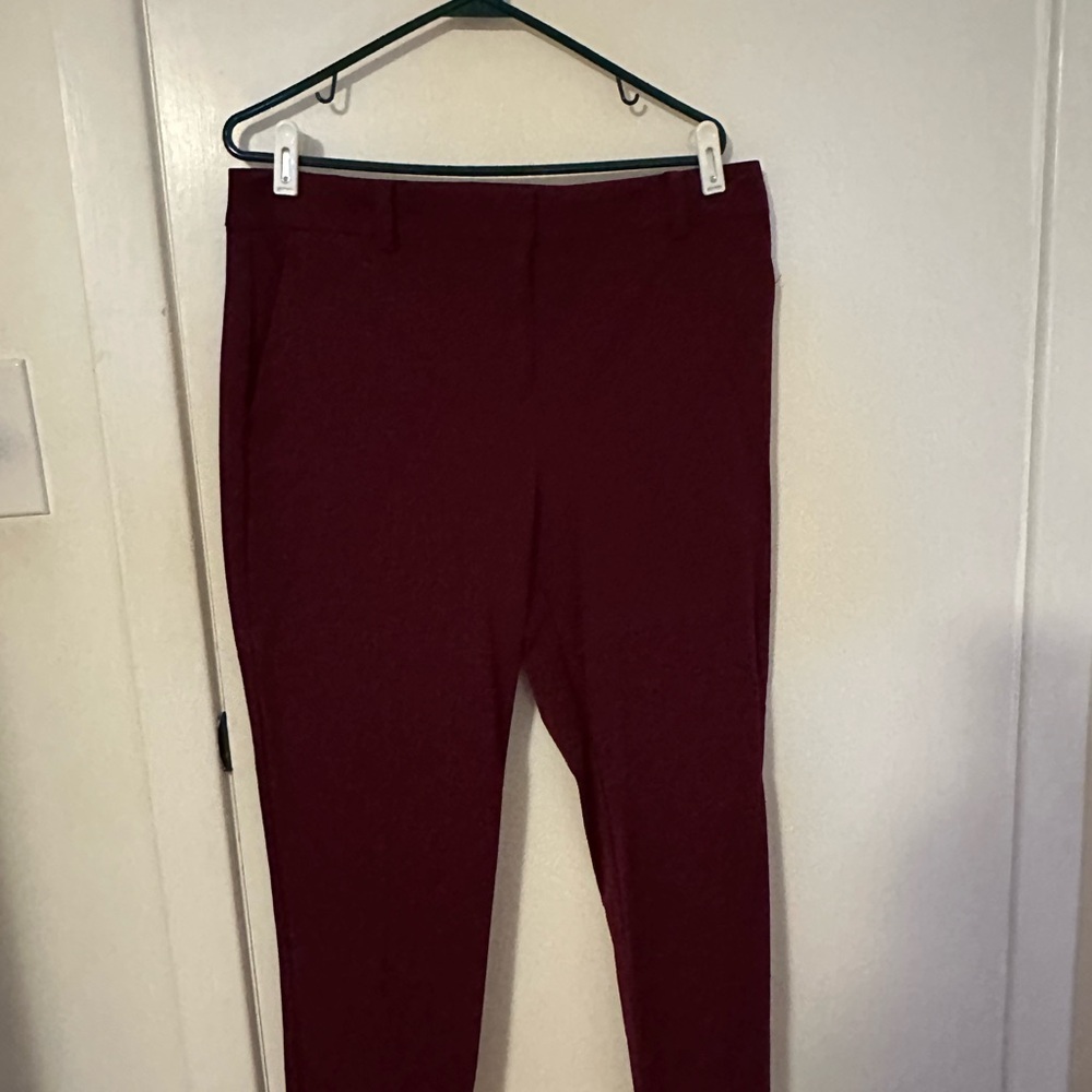 LOFT Burgundy Straight Leg Women's Pants